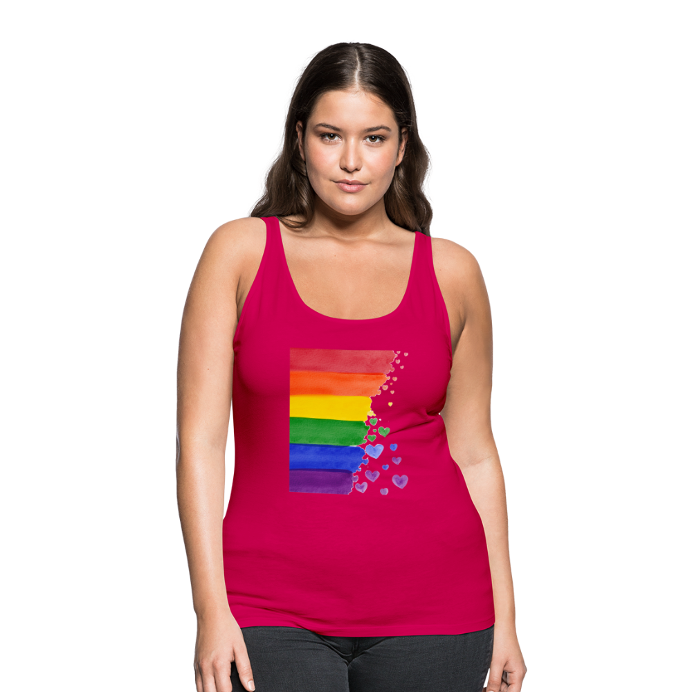 Frauen Premium Tank Top - LGBT Streifen - dunkles Pink