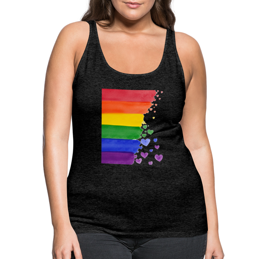 Frauen Premium Tank Top - LGBT Streifen - Anthrazit