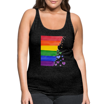 Frauen Premium Tank Top - LGBT Streifen - Anthrazit