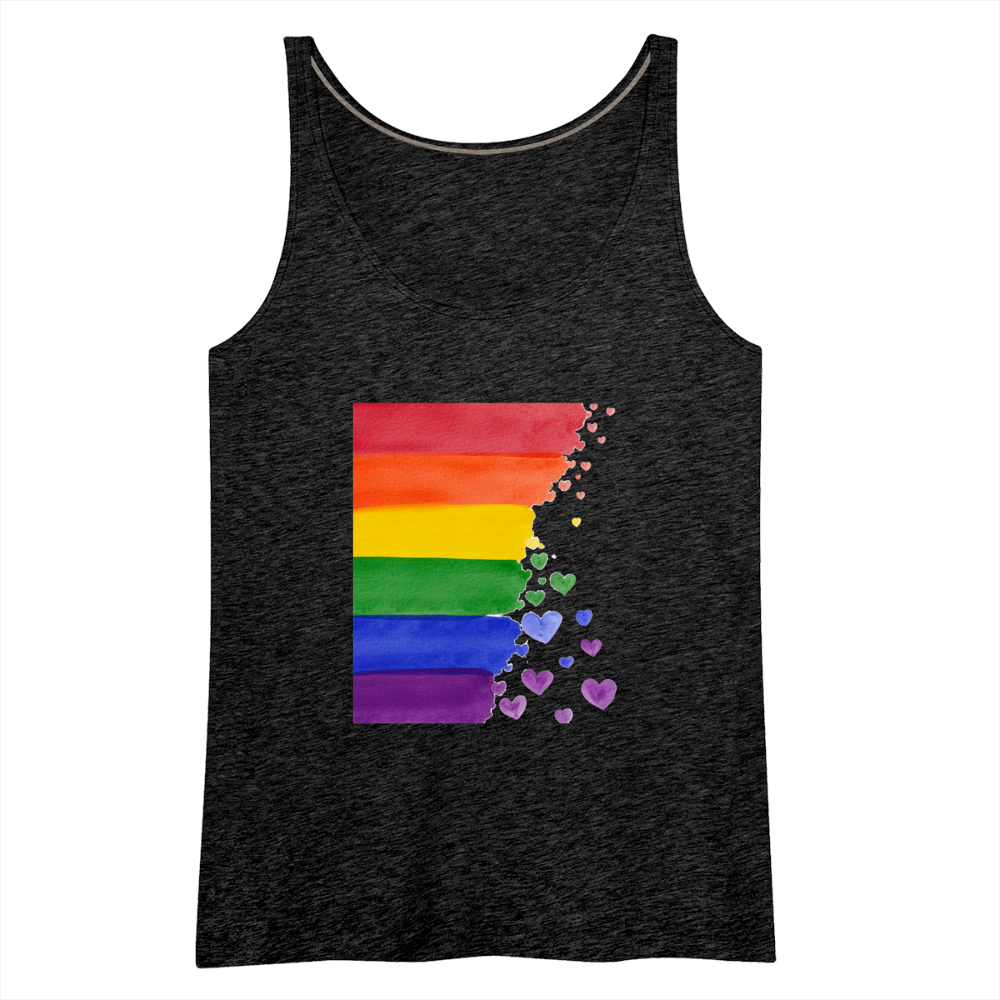 Frauen Premium Tank Top - LGBT Streifen - Anthrazit