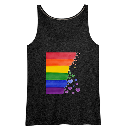 Frauen Premium Tank Top - LGBT Streifen - Anthrazit