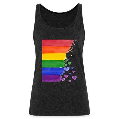 Frauen Premium Tank Top - LGBT Streifen - Anthrazit