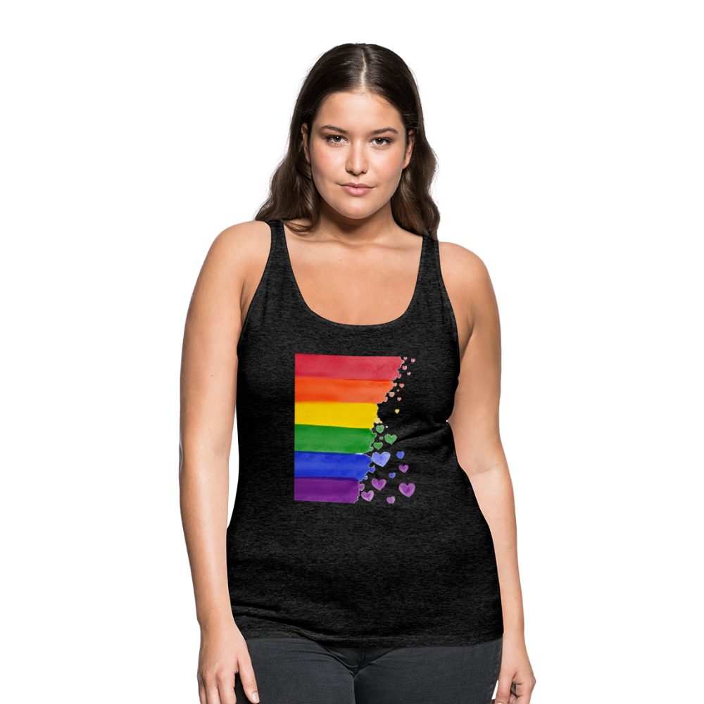 Frauen Premium Tank Top - LGBT Streifen - Anthrazit