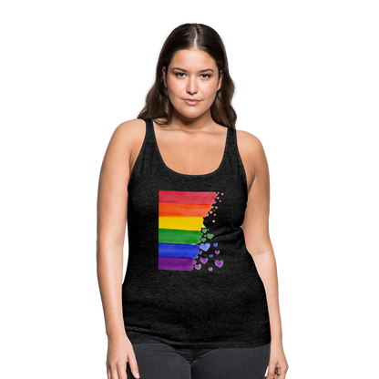 Frauen Premium Tank Top - LGBT Streifen - Anthrazit