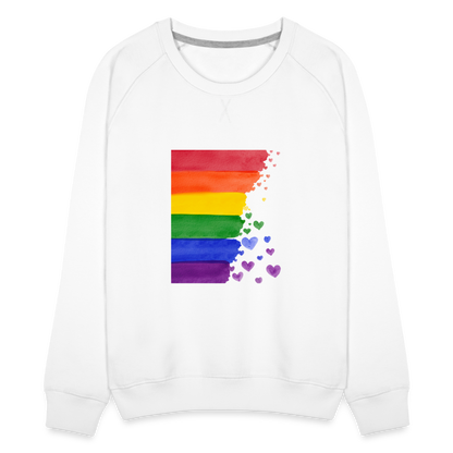 Frauen Premium Pullover - LGBT Streifen - weiß