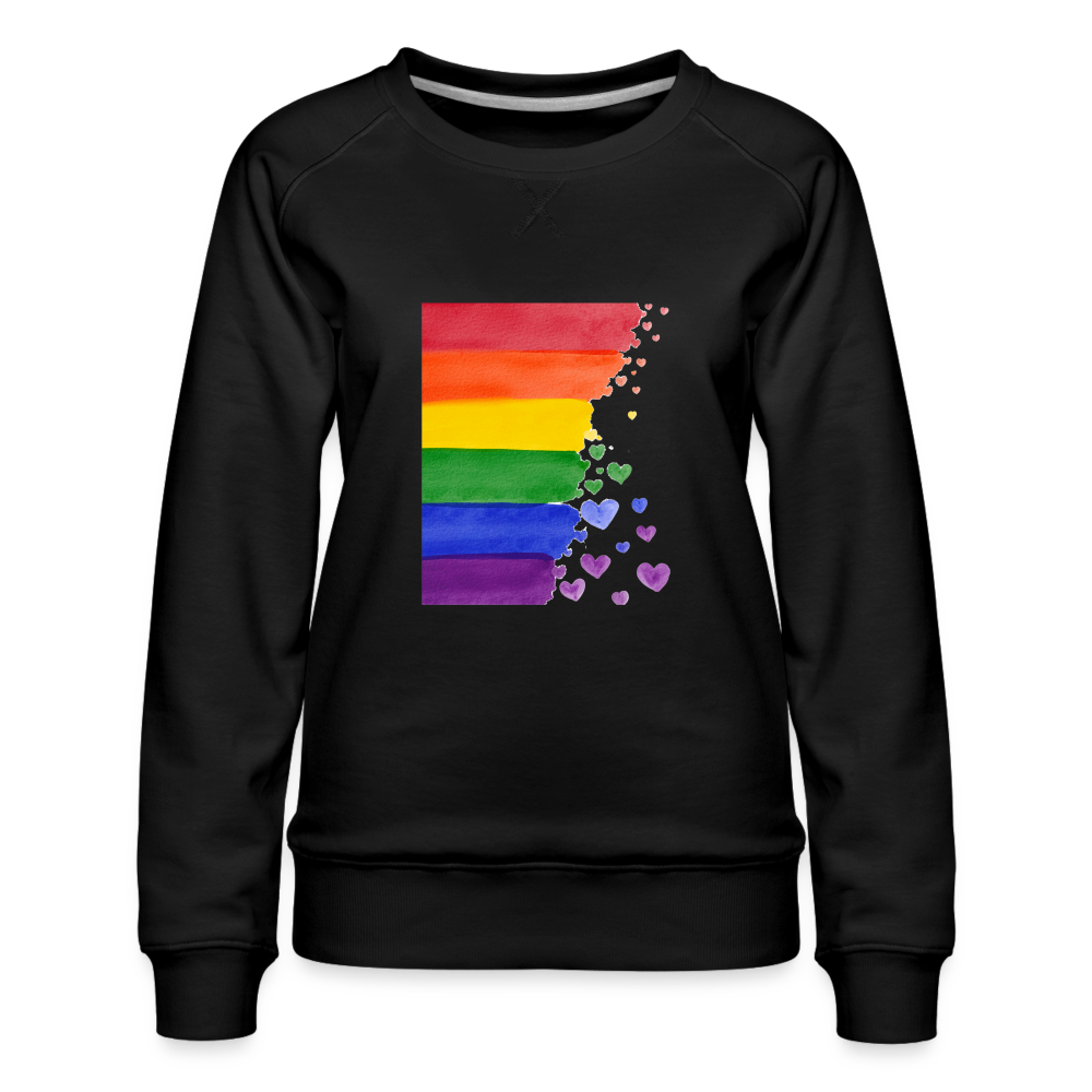 Frauen Premium Pullover - LGBT Streifen - Schwarz