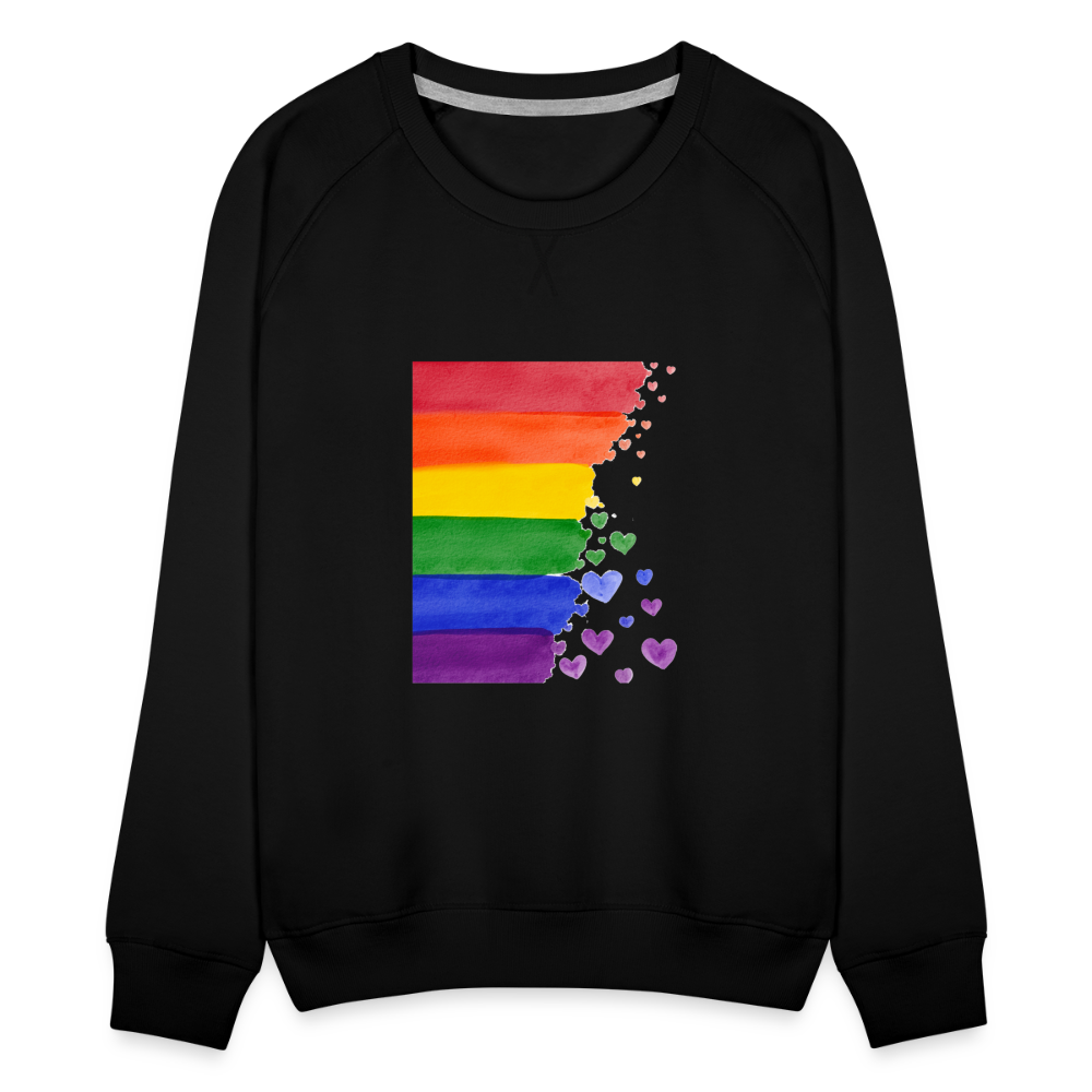 Frauen Premium Pullover - LGBT Streifen - Schwarz