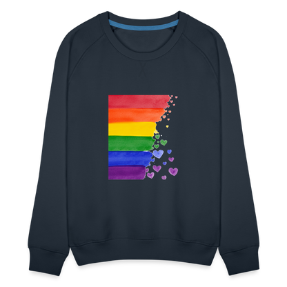 Frauen Premium Pullover - LGBT Streifen - Navy