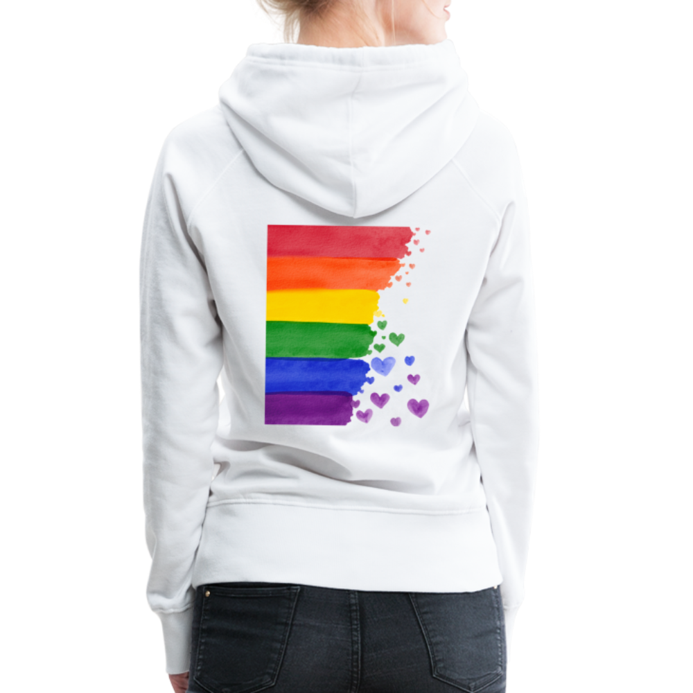 Frauen Premium Hoodie - LGBT Streifen - weiß