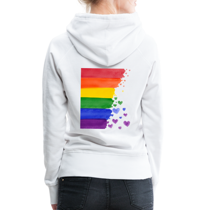 Frauen Premium Hoodie - LGBT Streifen - weiß