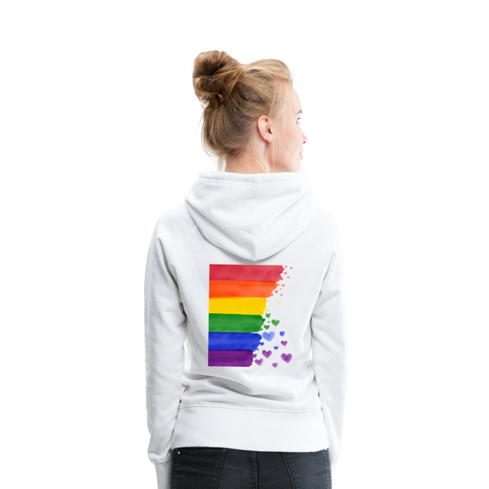 Frauen Premium Hoodie - LGBT Streifen - weiß