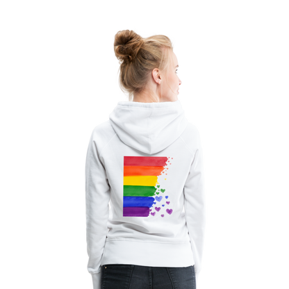 Frauen Premium Hoodie - LGBT Streifen - weiß