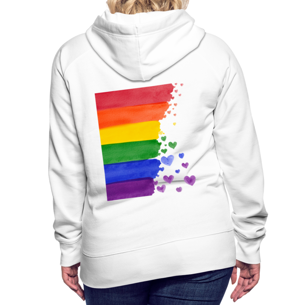 Frauen Premium Hoodie - LGBT Streifen - weiß