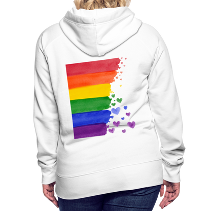 Frauen Premium Hoodie - LGBT Streifen - weiß