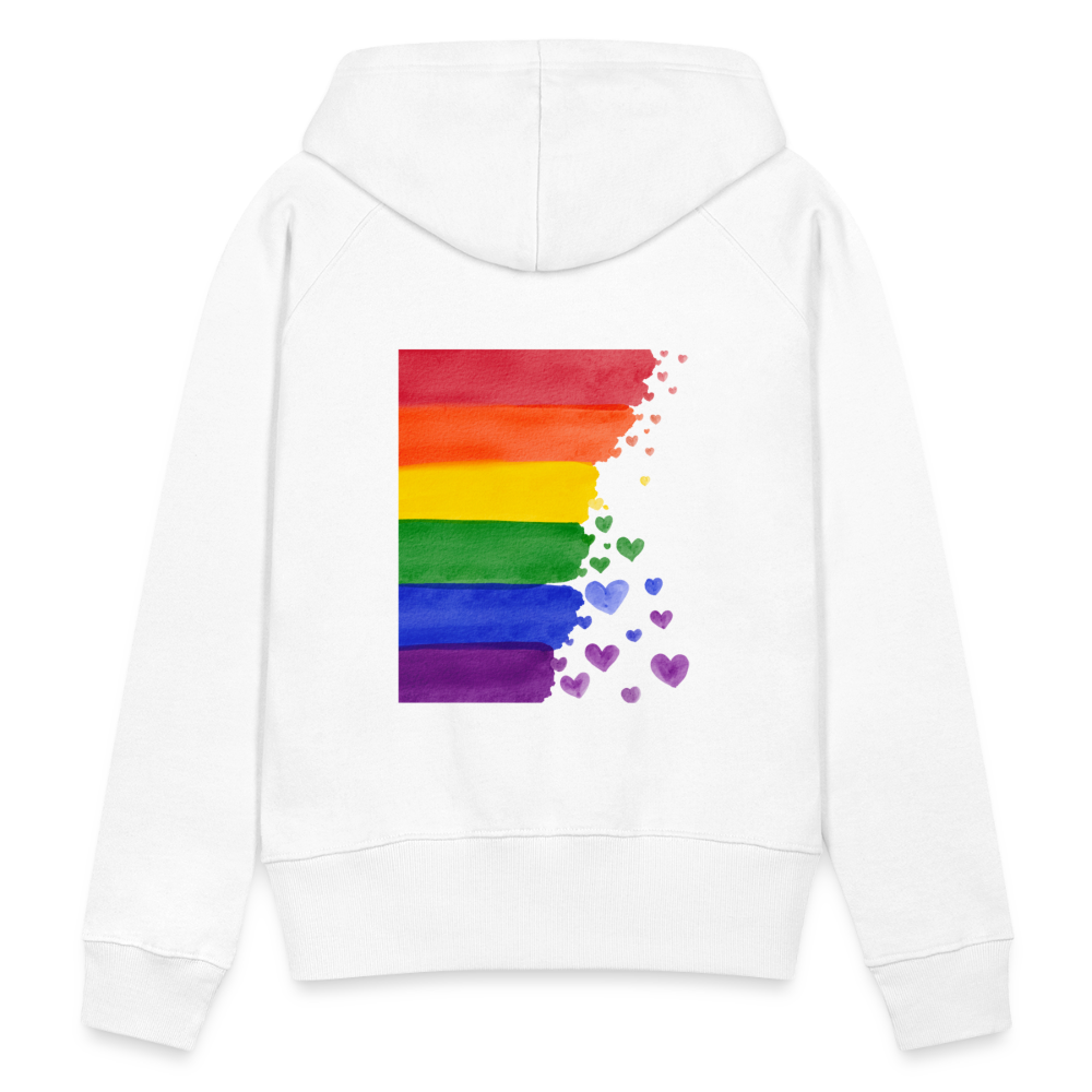 Frauen Premium Hoodie - LGBT Streifen - weiß