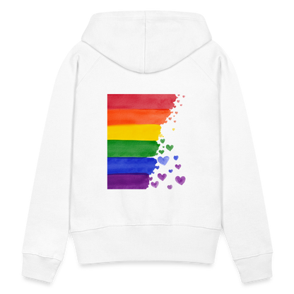 Frauen Premium Hoodie - LGBT Streifen - weiß