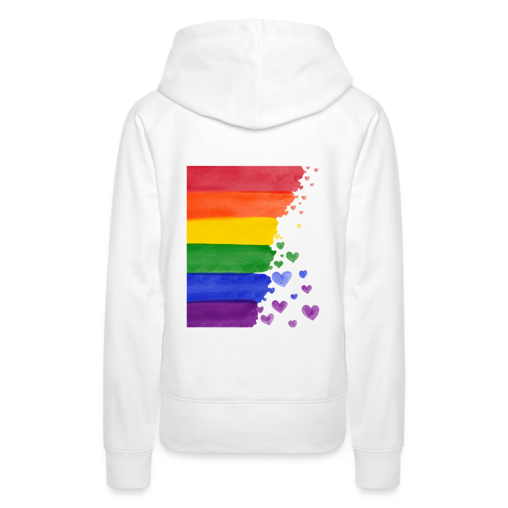 Frauen Premium Hoodie - LGBT Streifen - weiß