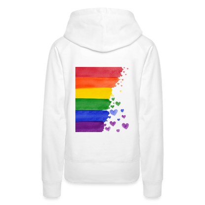 Frauen Premium Hoodie - LGBT Streifen - weiß