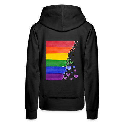 Frauen Premium Hoodie - LGBT Streifen - Schwarz