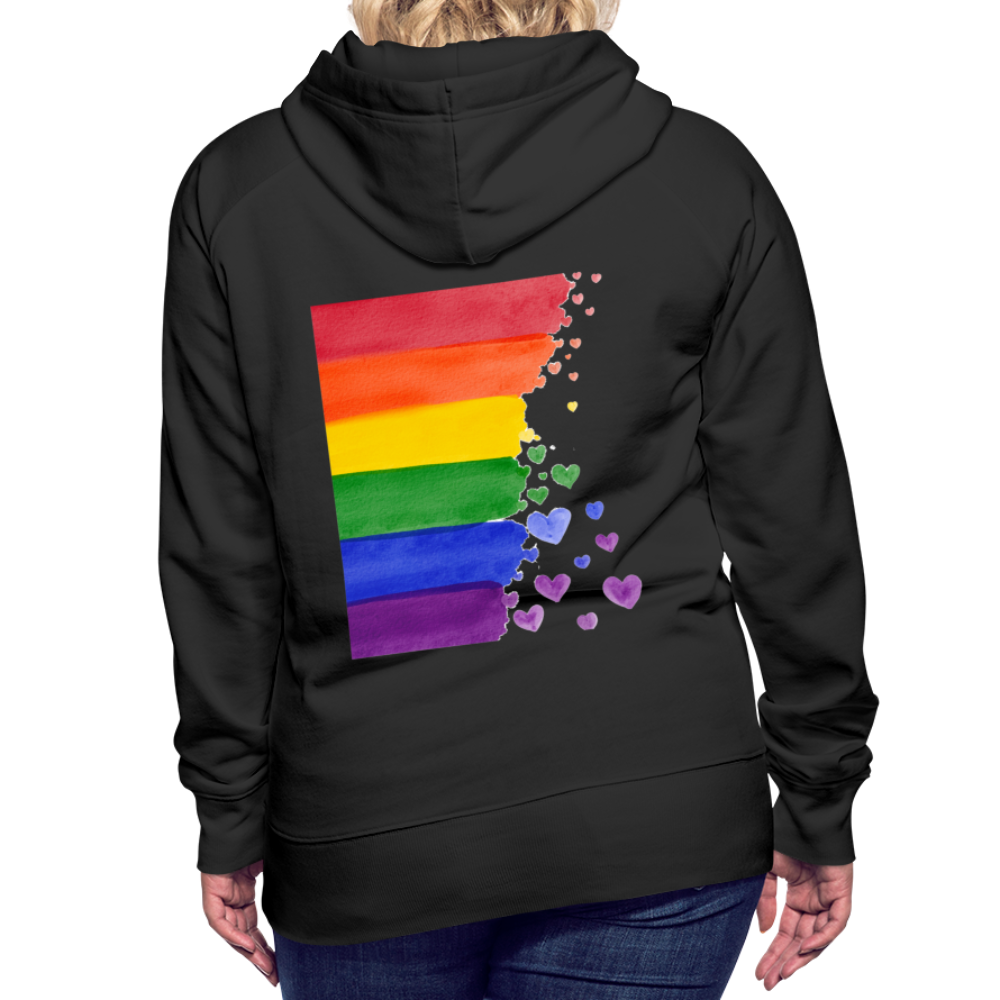 Frauen Premium Hoodie - LGBT Streifen - Schwarz