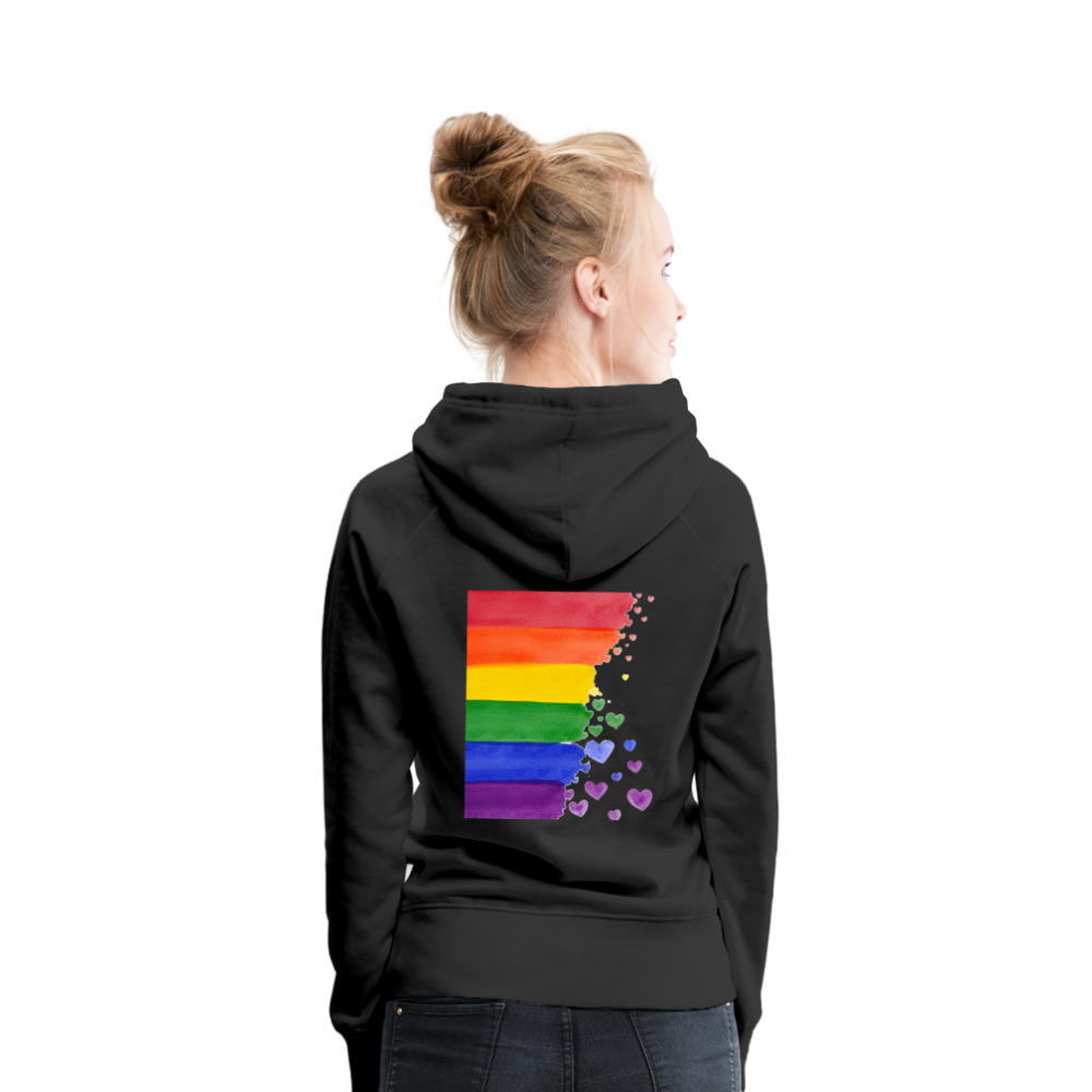 Frauen Premium Hoodie - LGBT Streifen - Schwarz