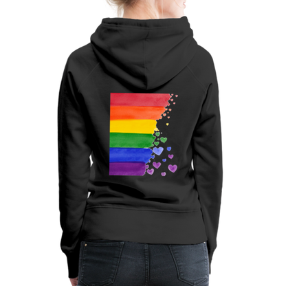 Frauen Premium Hoodie - LGBT Streifen - Schwarz