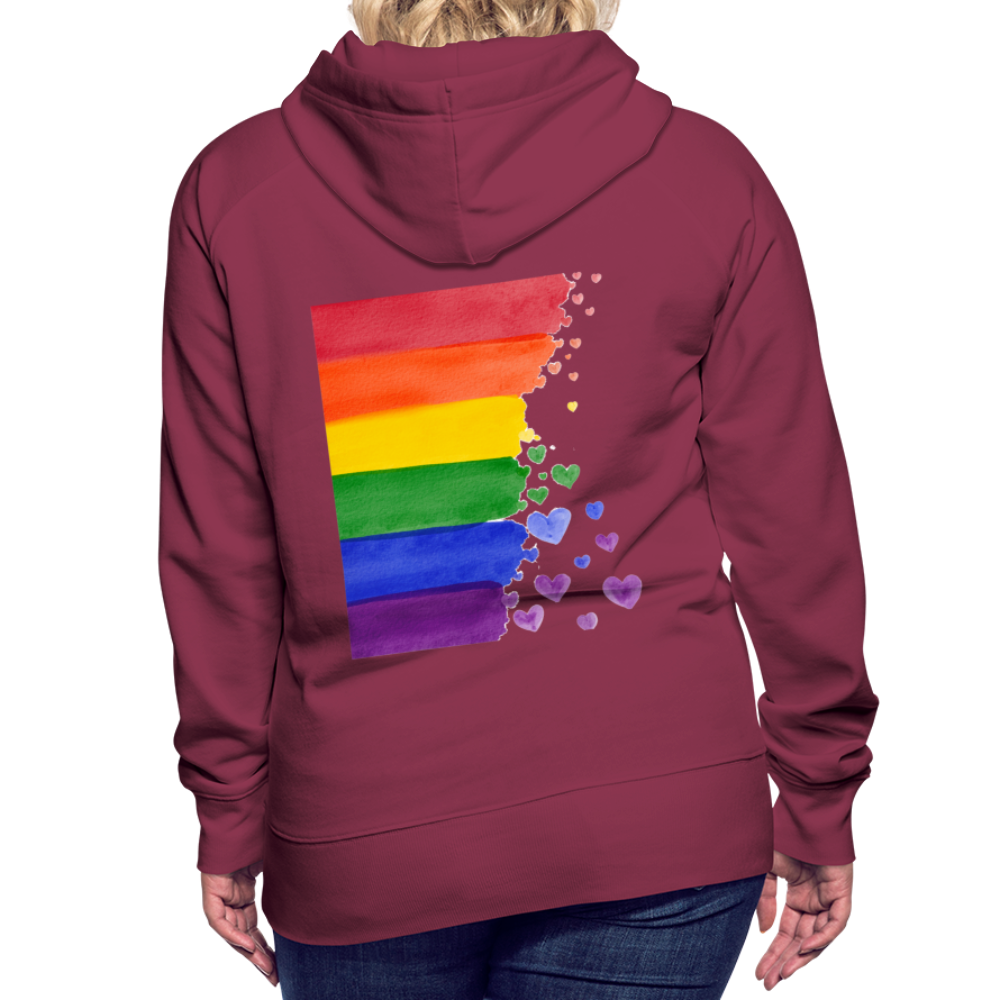 Frauen Premium Hoodie - LGBT Streifen - Bordeaux