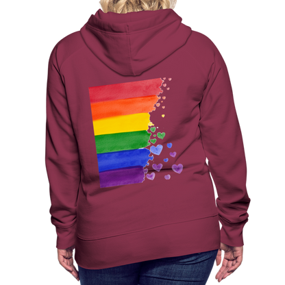 Frauen Premium Hoodie - LGBT Streifen - Bordeaux