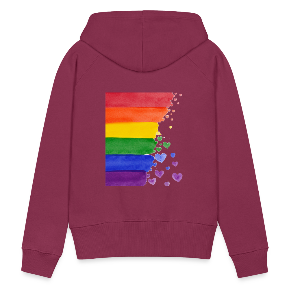 Frauen Premium Hoodie - LGBT Streifen - Bordeaux