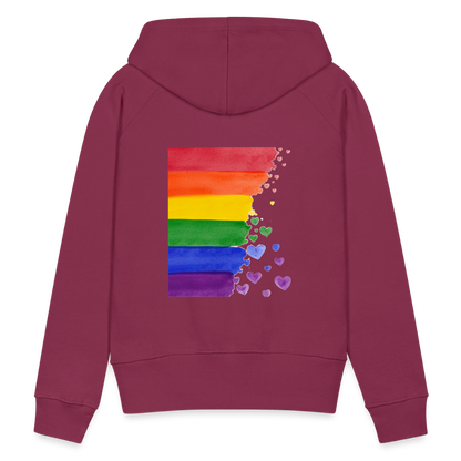 Frauen Premium Hoodie - LGBT Streifen - Bordeaux