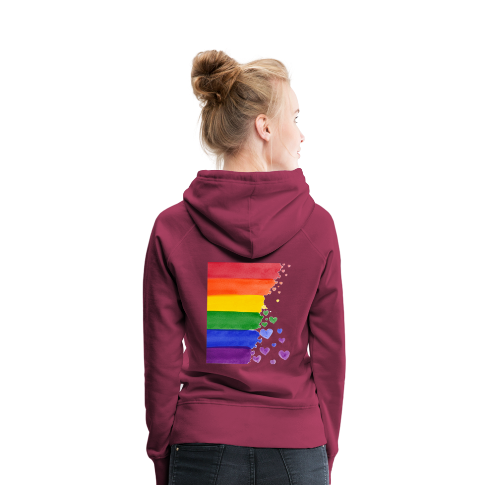 Frauen Premium Hoodie - LGBT Streifen - Bordeaux