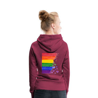 Frauen Premium Hoodie - LGBT Streifen - Bordeaux