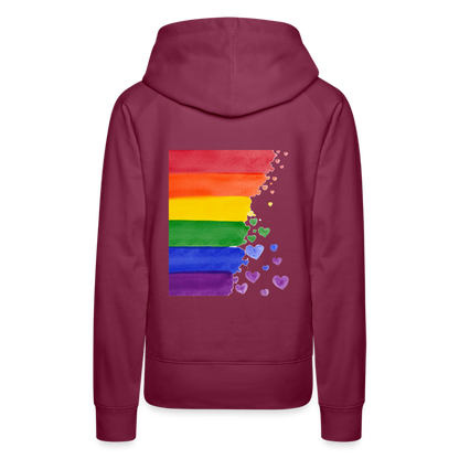 Frauen Premium Hoodie - LGBT Streifen - Bordeaux