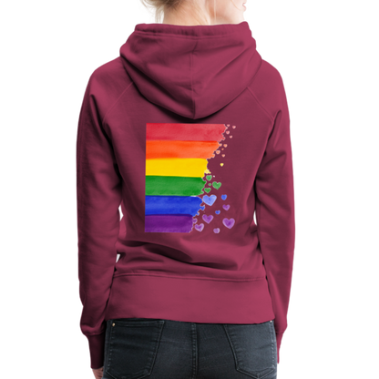 Frauen Premium Hoodie - LGBT Streifen - Bordeaux