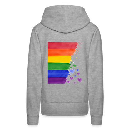 Frauen Premium Hoodie - LGBT Streifen - Grau meliert