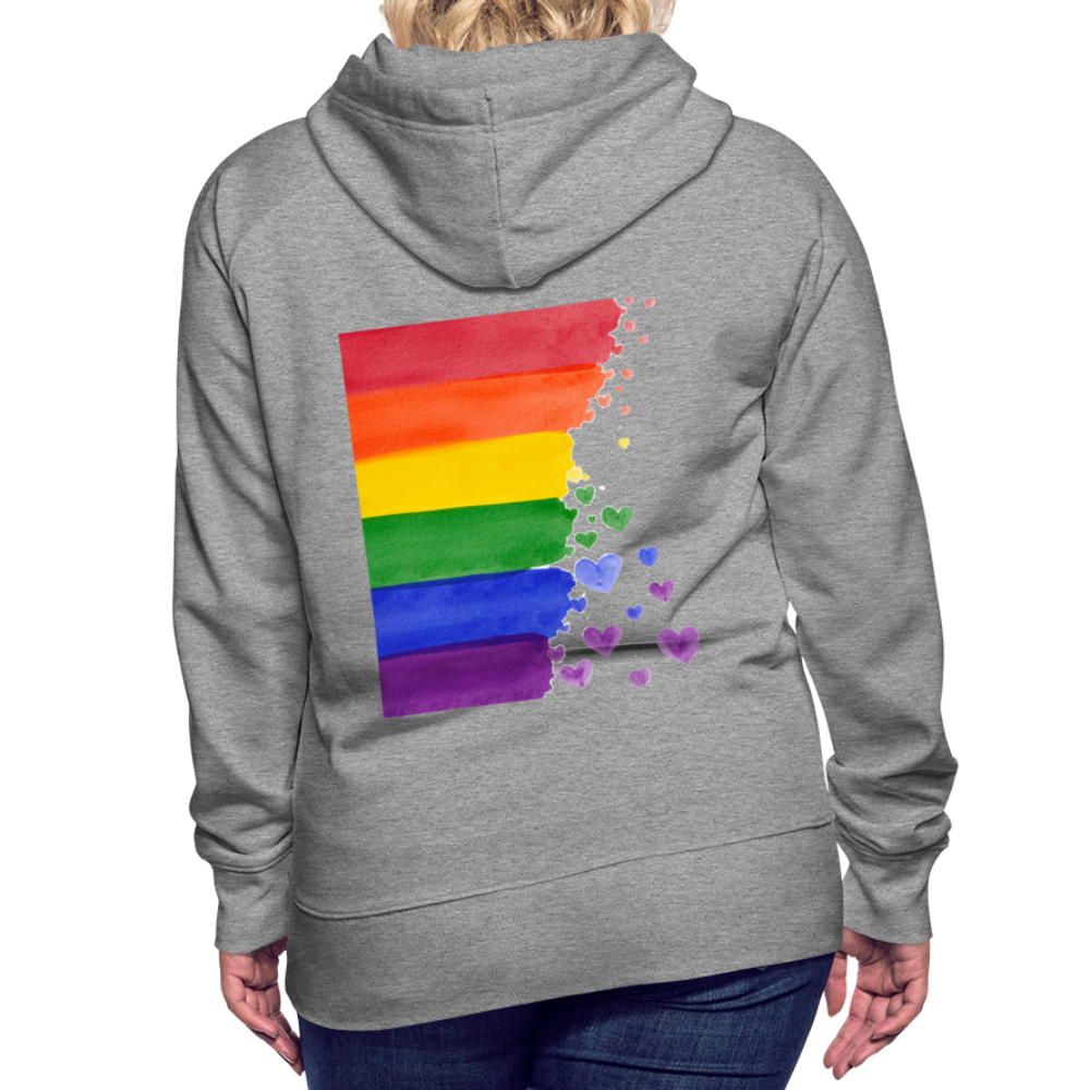 Frauen Premium Hoodie - LGBT Streifen - Grau meliert