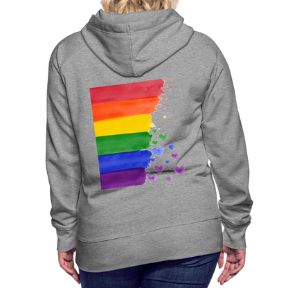 Frauen Premium Hoodie - LGBT Streifen - Grau meliert