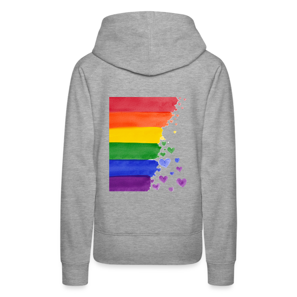 Frauen Premium Hoodie - LGBT Streifen - Grau meliert