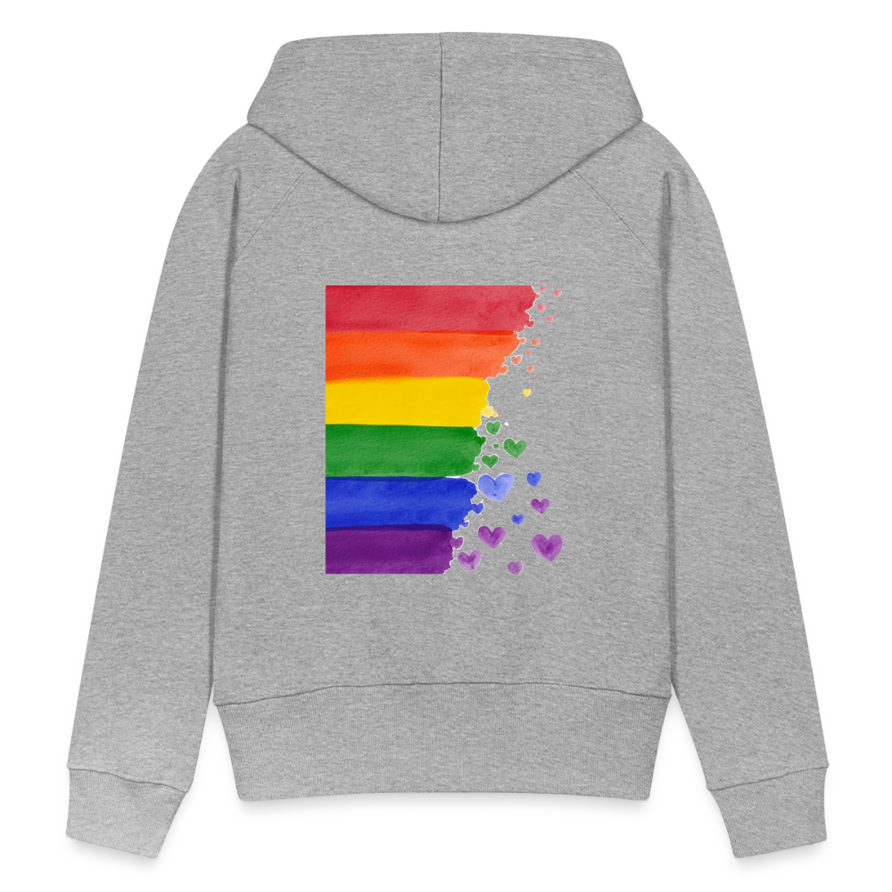 Frauen Premium Hoodie - LGBT Streifen - Grau meliert