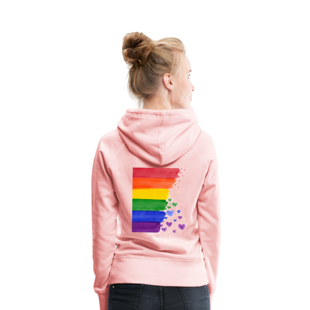 Frauen Premium Hoodie - LGBT Streifen - Kristallrosa