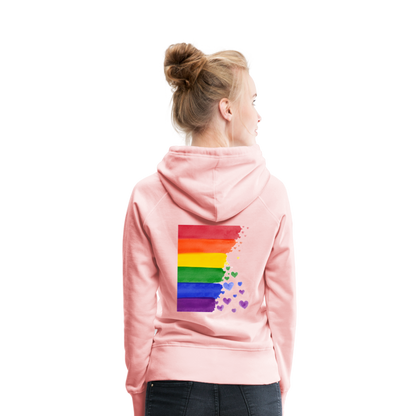 Frauen Premium Hoodie - LGBT Streifen - Kristallrosa