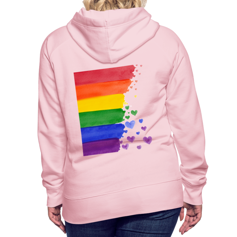 Frauen Premium Hoodie - LGBT Streifen - Kristallrosa