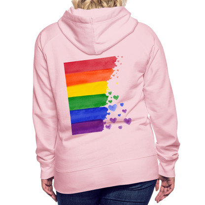 Frauen Premium Hoodie - LGBT Streifen - Kristallrosa