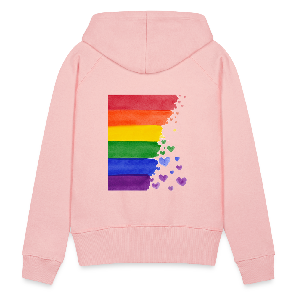 Frauen Premium Hoodie - LGBT Streifen - Kristallrosa