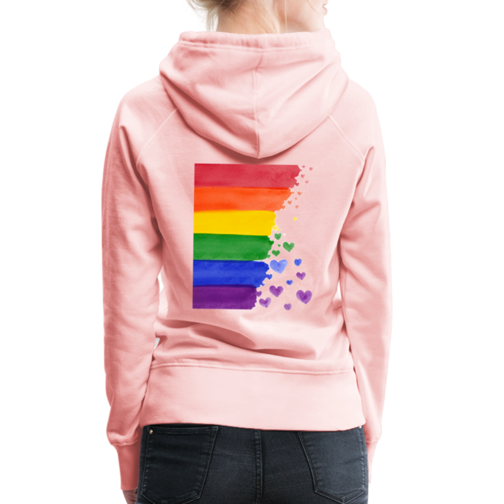 Frauen Premium Hoodie - LGBT Streifen - Kristallrosa