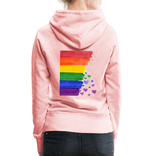 Frauen Premium Hoodie - LGBT Streifen - Kristallrosa