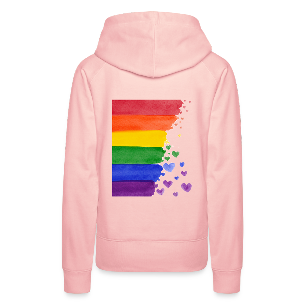 Frauen Premium Hoodie - LGBT Streifen - Kristallrosa