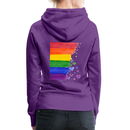 Frauen Premium Hoodie - LGBT Streifen - Purple