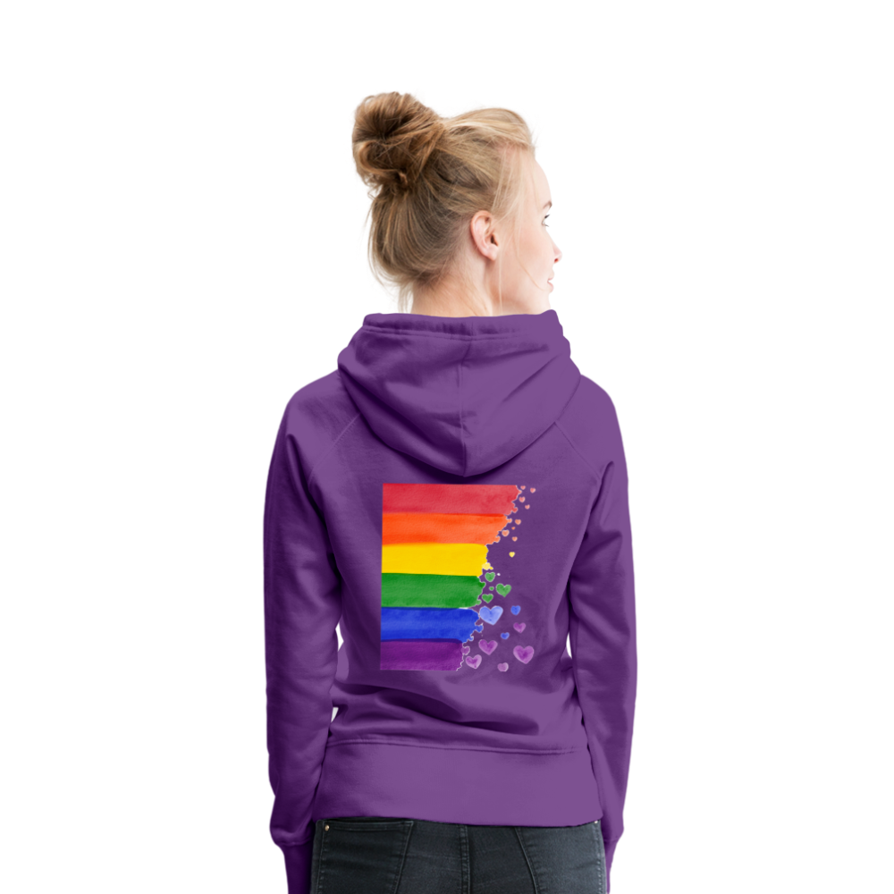 Frauen Premium Hoodie - LGBT Streifen - Purple