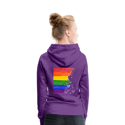 Frauen Premium Hoodie - LGBT Streifen - Purple